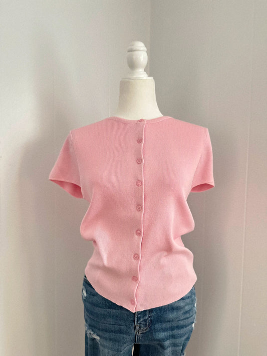 Sugarplum Soft Pink Short Sleeve Knit Top