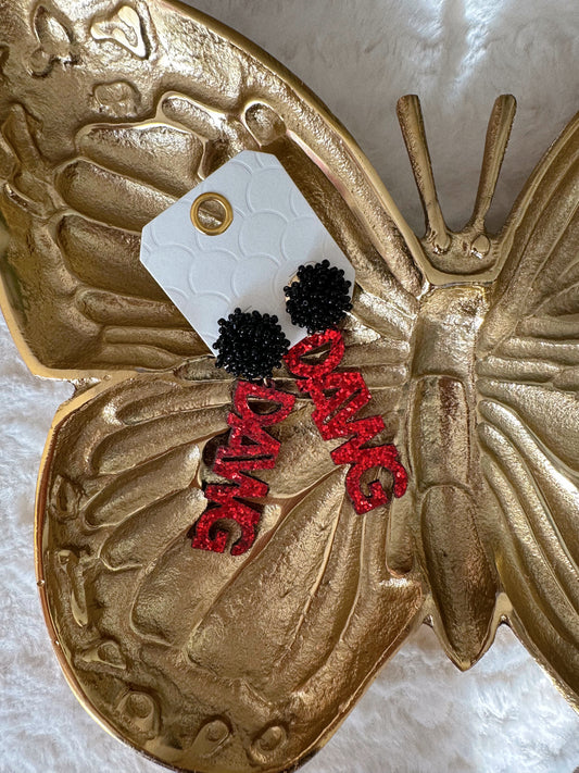 Go Dawgs Red & Black Earrings
