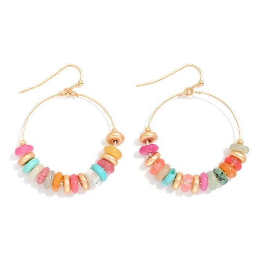 Having A Colorful Moment Gold Earrings