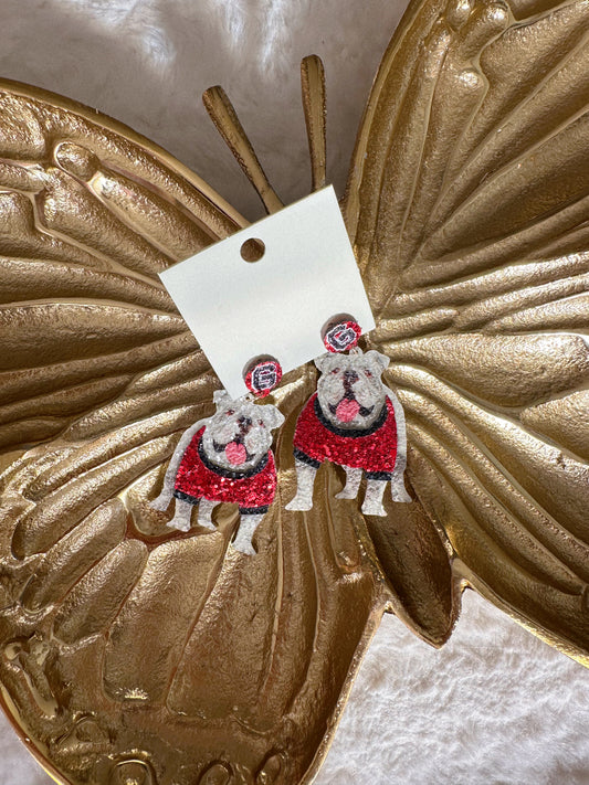 Georgia Bulldog Sparkle Earrings