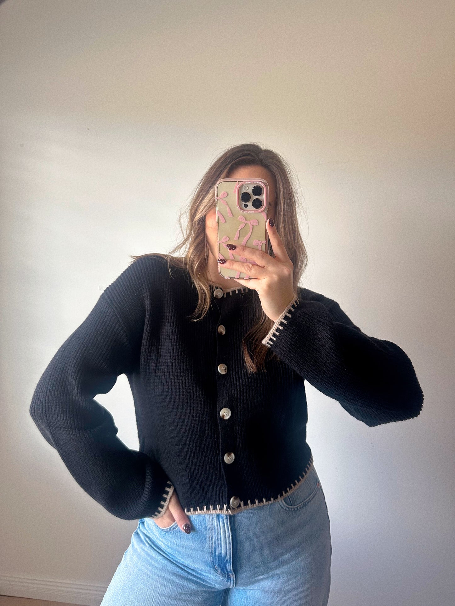 The Midnight Mocha Black & Taupe Cardigan