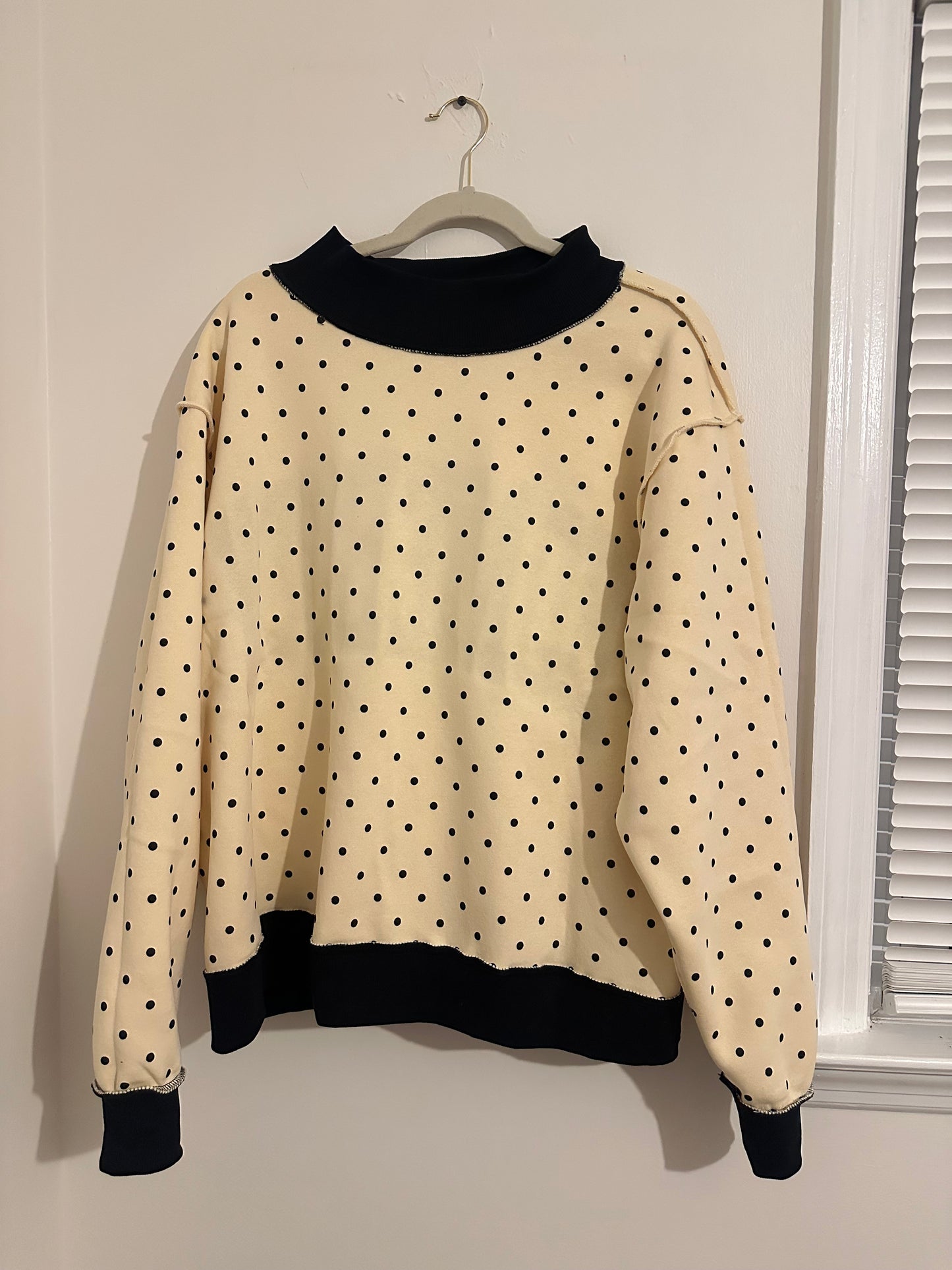 Reversible Polka Dot Mockneck "Homebody" Sweatshirt