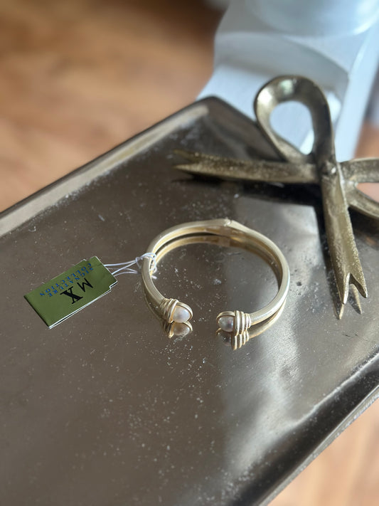 Pearl Obsessed Gold Cuff Bracelet