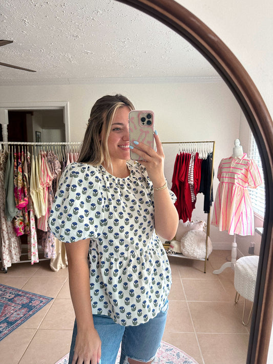 Mary Square Effortlessly Chic + Cute Floral Blouse