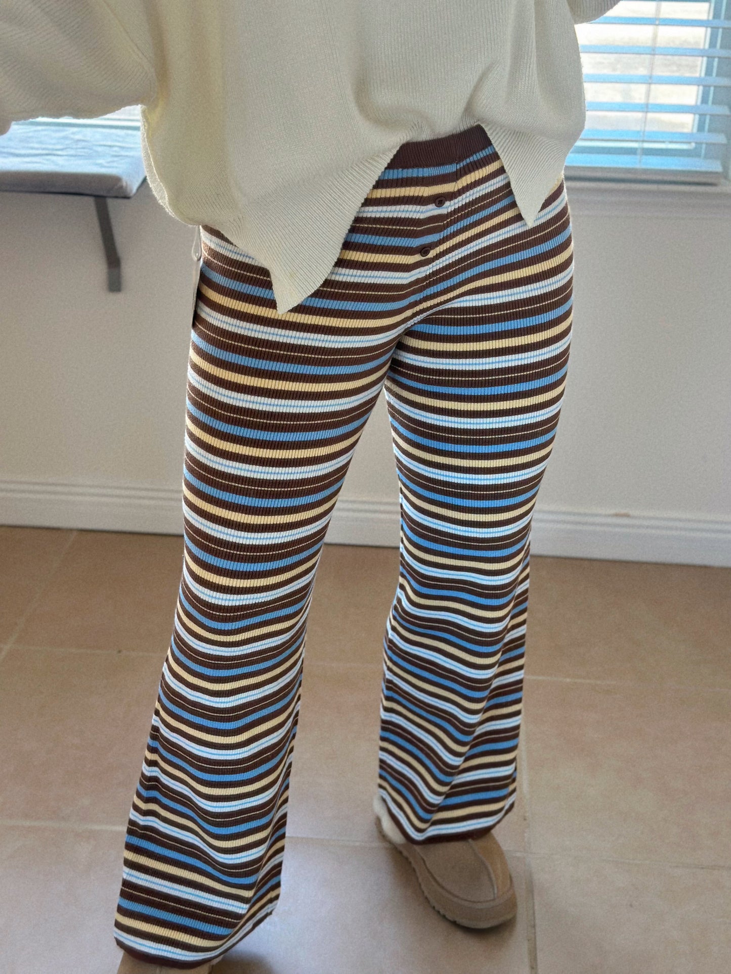 Cider Winter Stripes Lounge Flare Pants