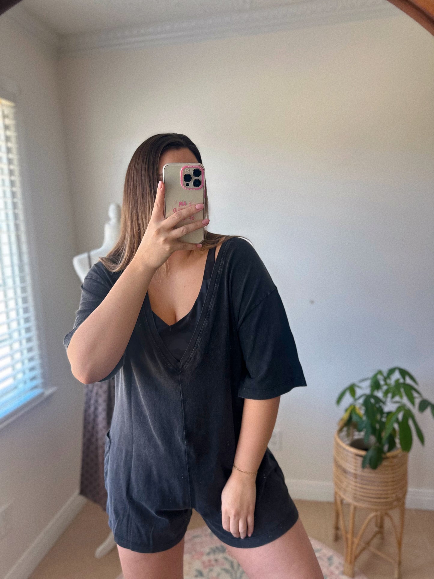Comfortable & Worn On Repeat Cotton Black Tshirt Romper