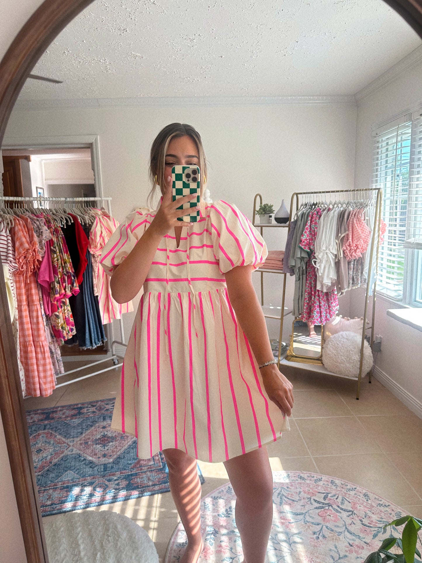 Strolling Through Seaside Striped Mini Dress