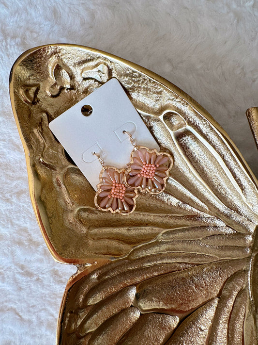 Pure Bliss Coral Clover Earrings