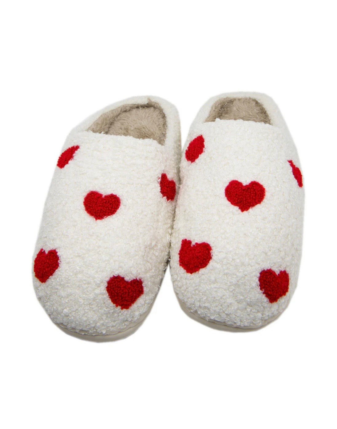 Sweetheart Lovin’ Fuzzy Red Heart Slippers