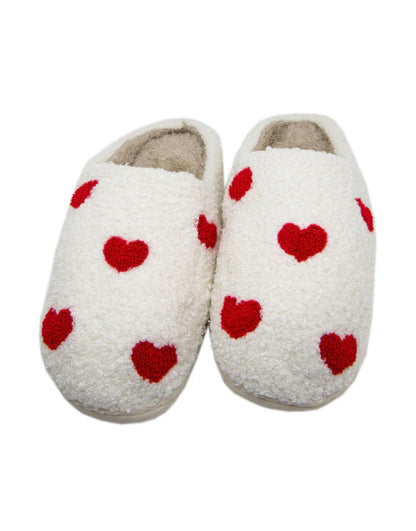 Sweetheart Lovin’ Fuzzy Red Heart Slippers