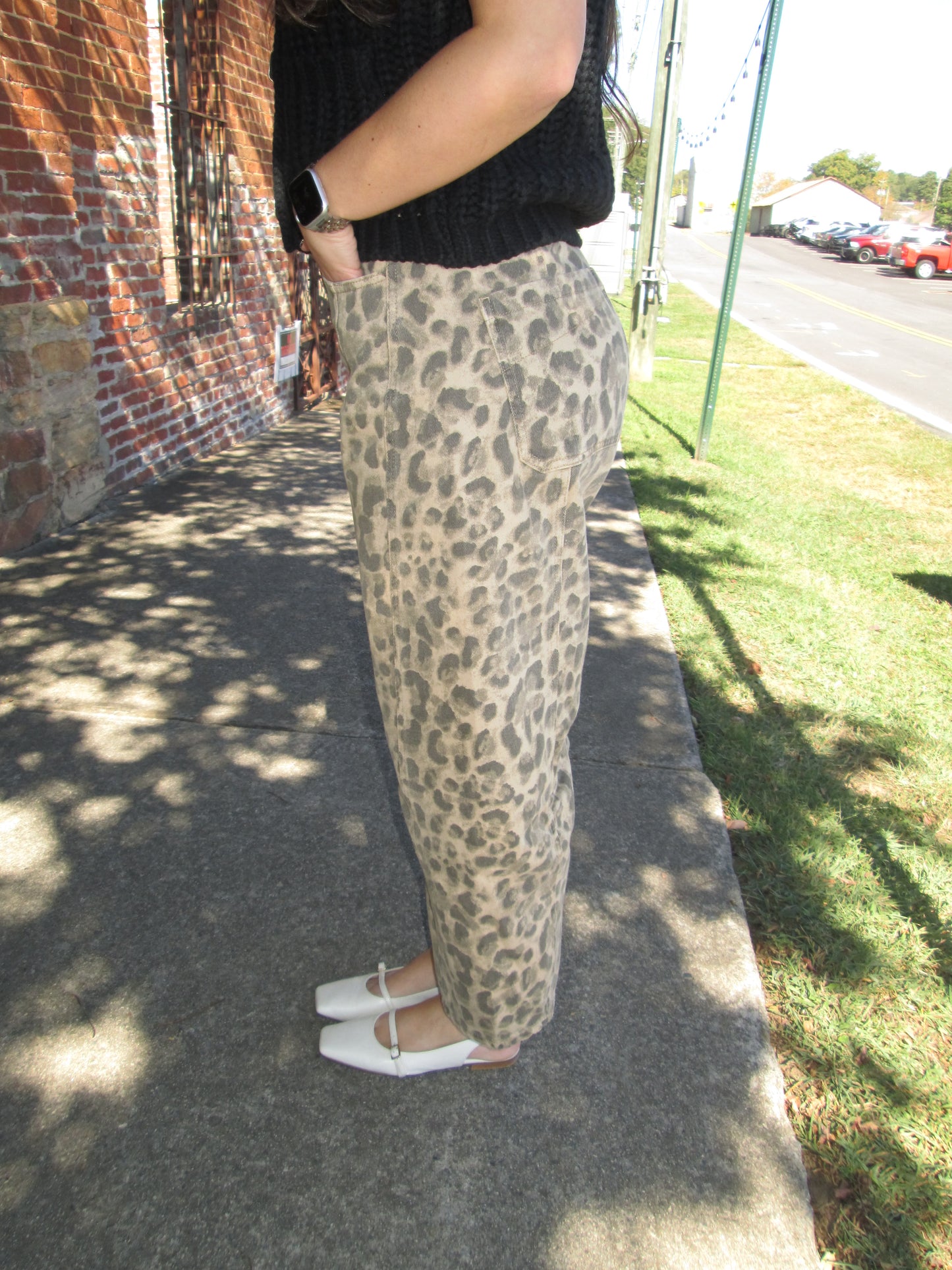 On Trend Leopard Print Barrel Pants