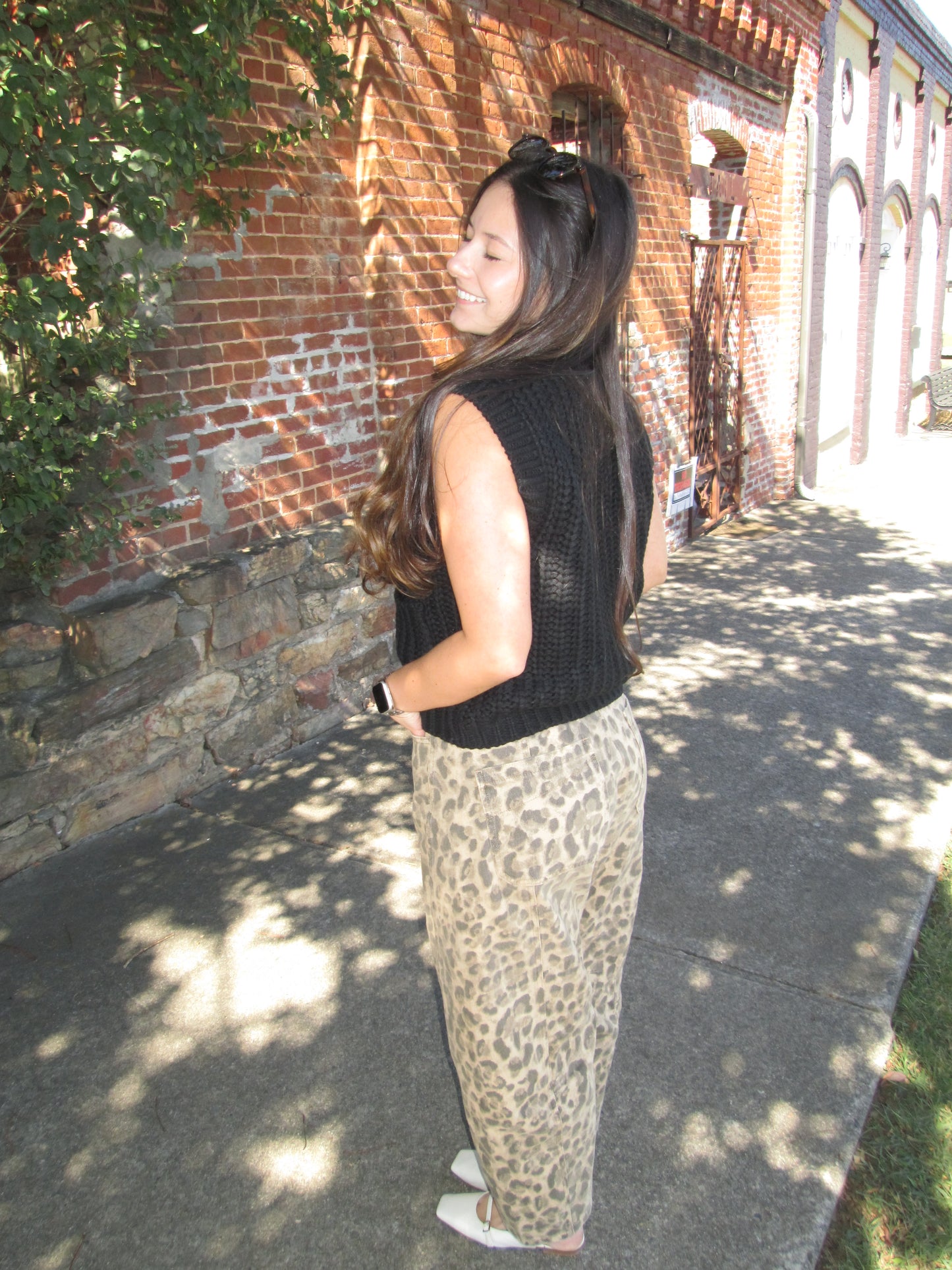 On Trend Leopard Print Barrel Pants