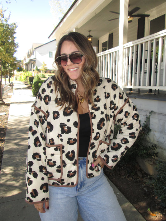 Leopard Layers Quilted Jacket