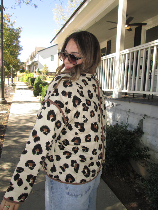 Leopard Layers Quilted Jacket