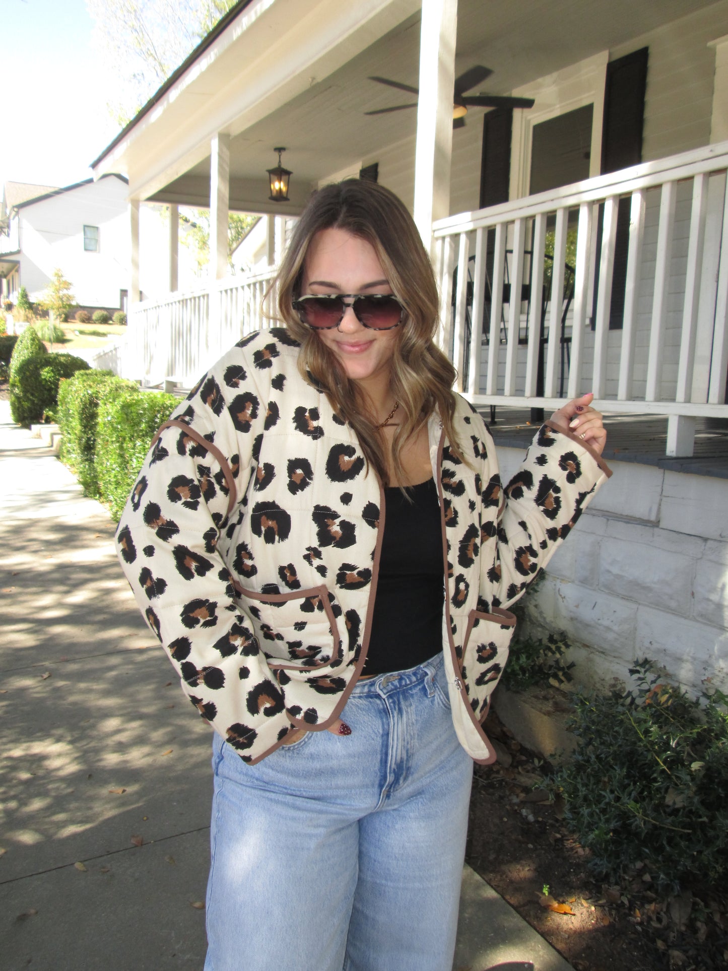 Leopard Layers Quilted Jacket LAST CHANCE