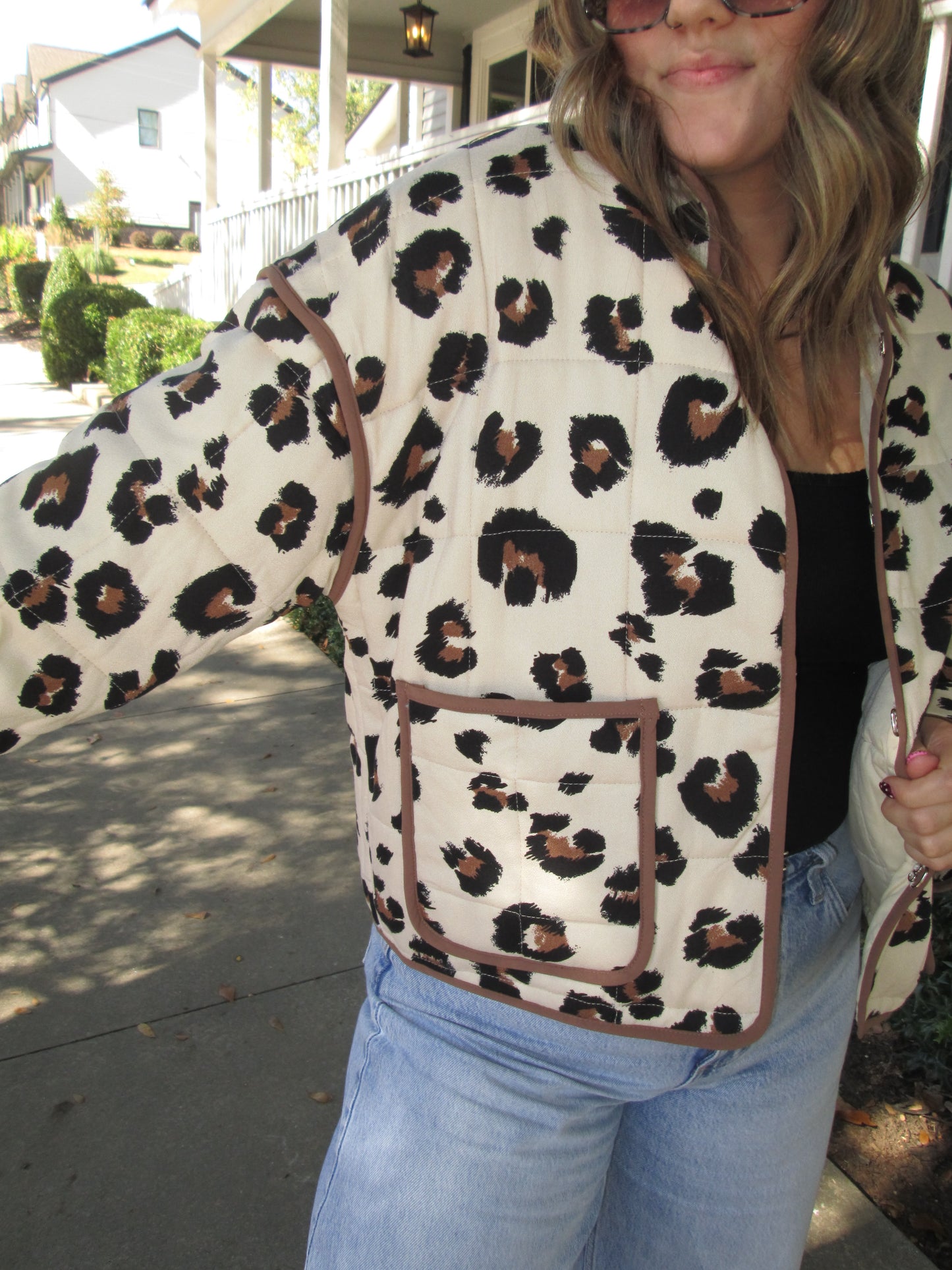 Leopard Layers Quilted Jacket LAST CHANCE