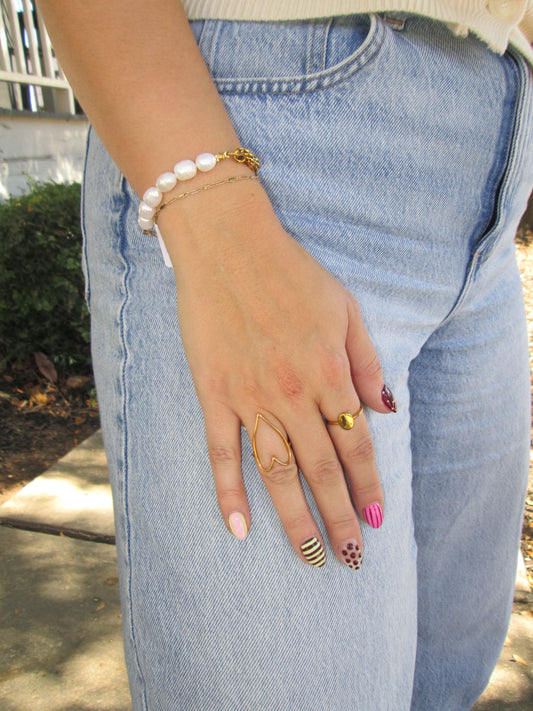 Wanting To Make A Statement Gold Heart Ring