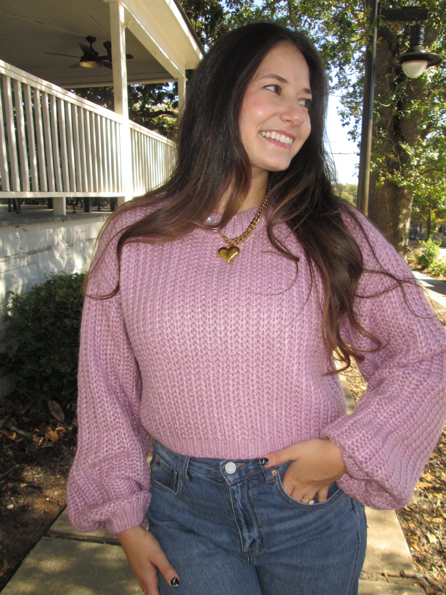 Colorful Moment Cropped Knit Balloon Sleeve Sweater SALE