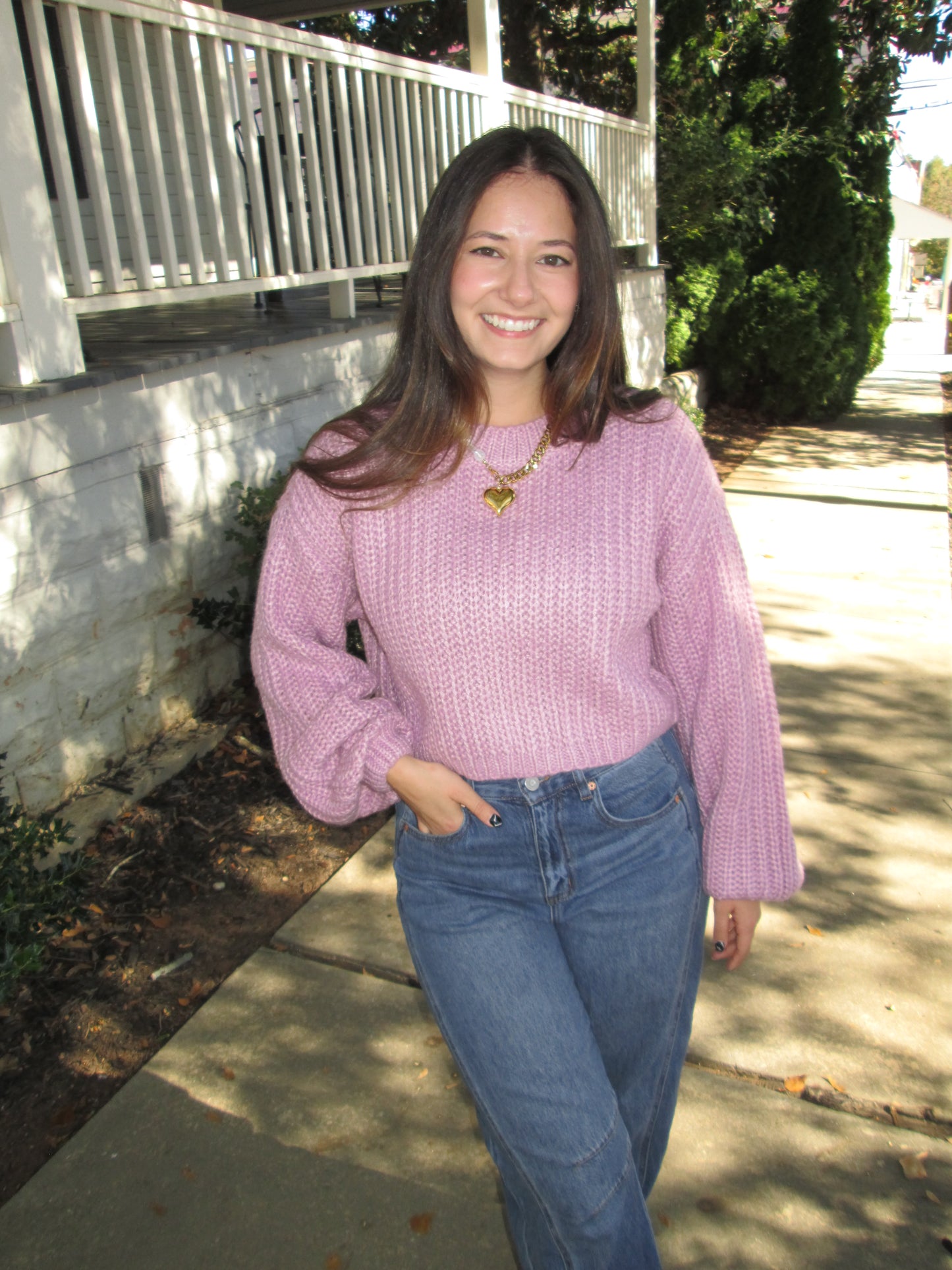 Colorful Moment Cropped Knit Balloon Sleeve Sweater SALE