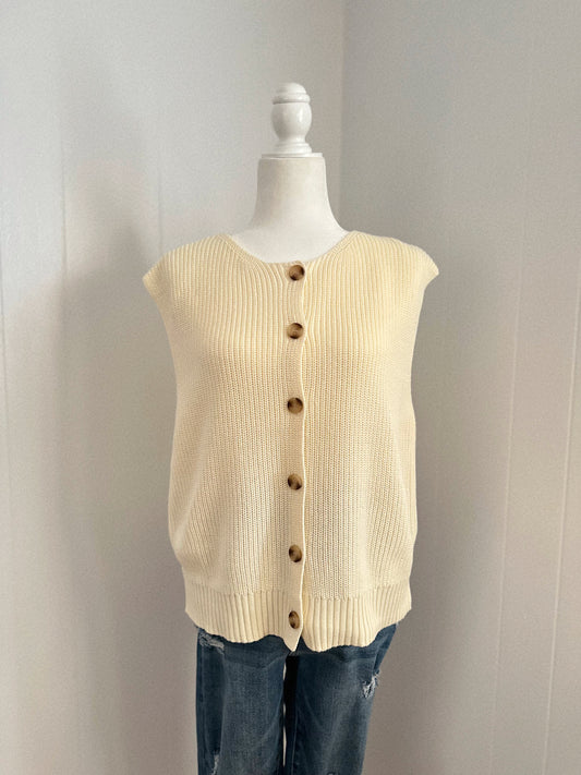 The Vanilla Daydream Light Cream Sweater Vest