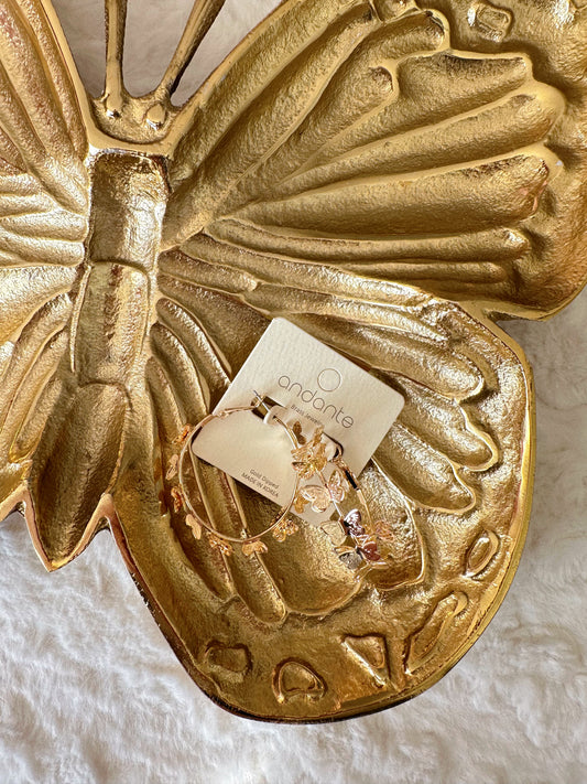 Having A Butterfly Moment Gold Hoop Earrings