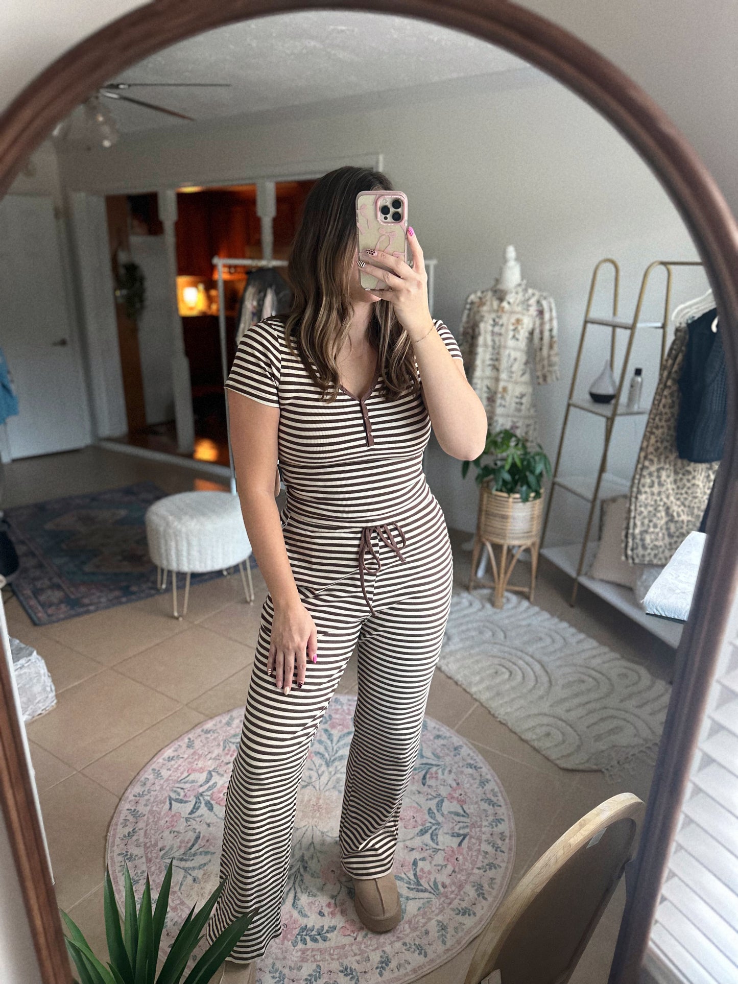 Toasted Stripes Chocolate Brown Set