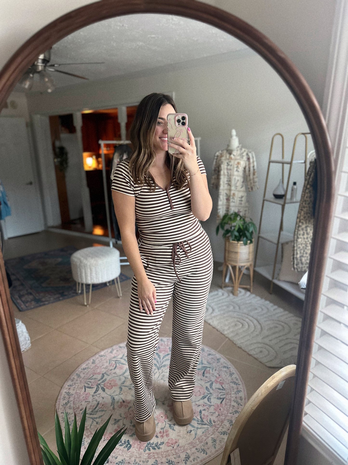 Toasted Stripes Chocolate Brown Set