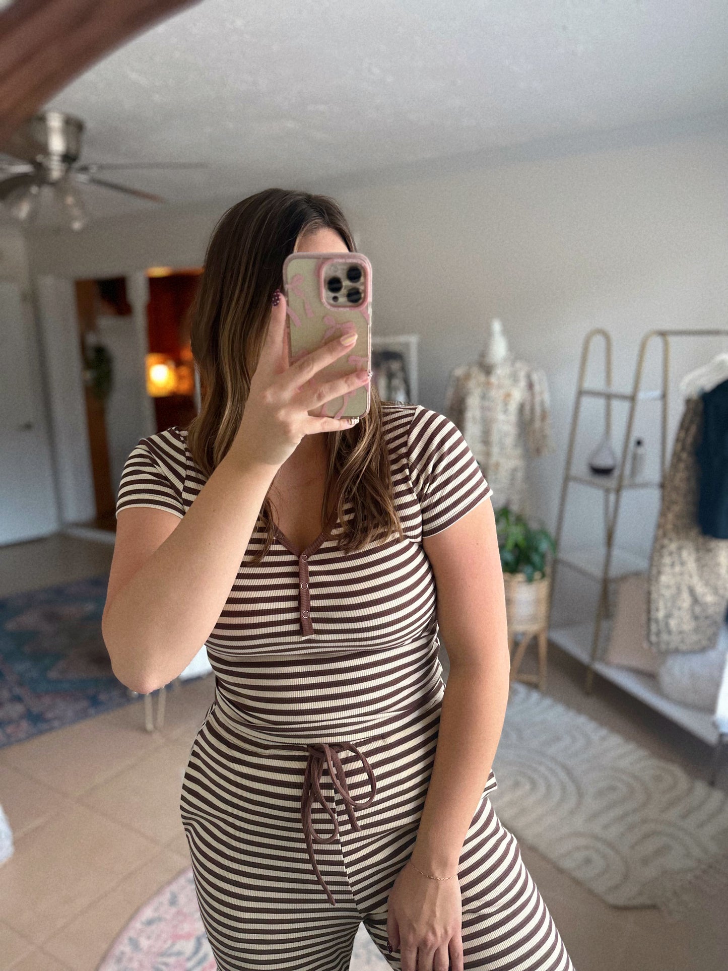 Toasted Stripes Chocolate Brown Set