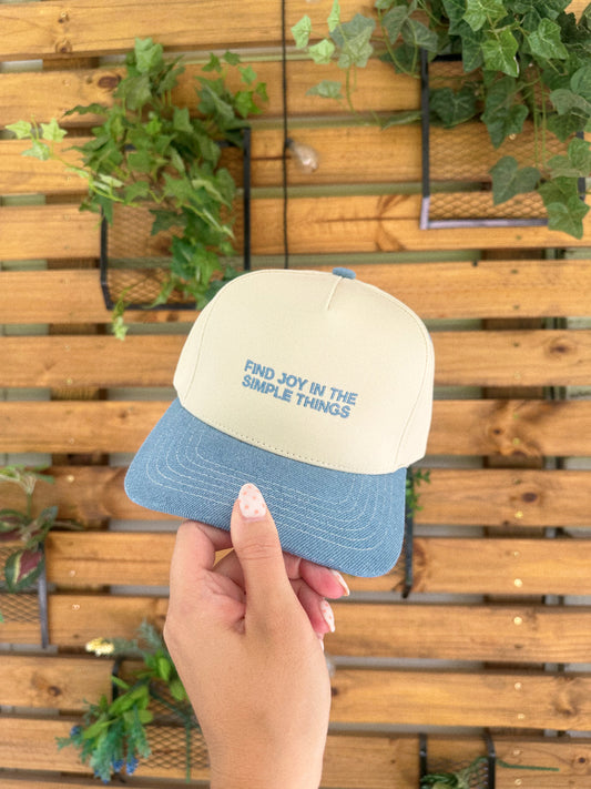 Find Joy In The Simple Things Stitched Embroidered Trucker Hat