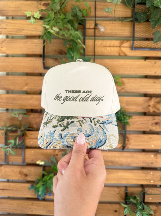 The Good Old Days Stitched Embroidered Trucker Hat