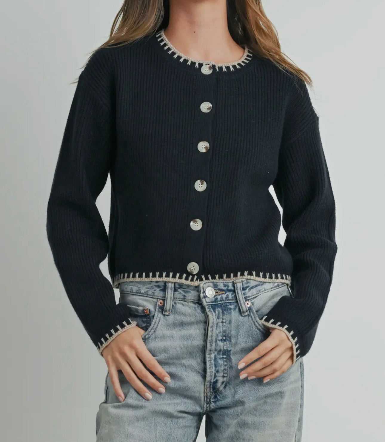 The Midnight Mocha Black & Taupe Cardigan