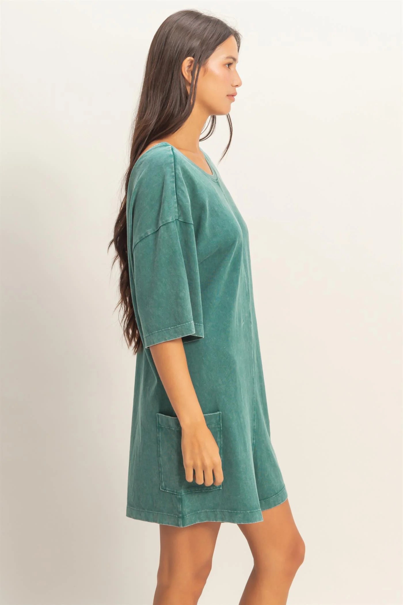 Dreamiest Cotton Dark Teal Tshirt Romper