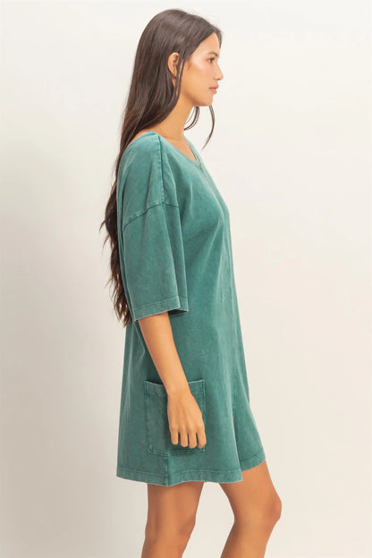 Dreamiest Cotton Dark Teal Tshirt Romper